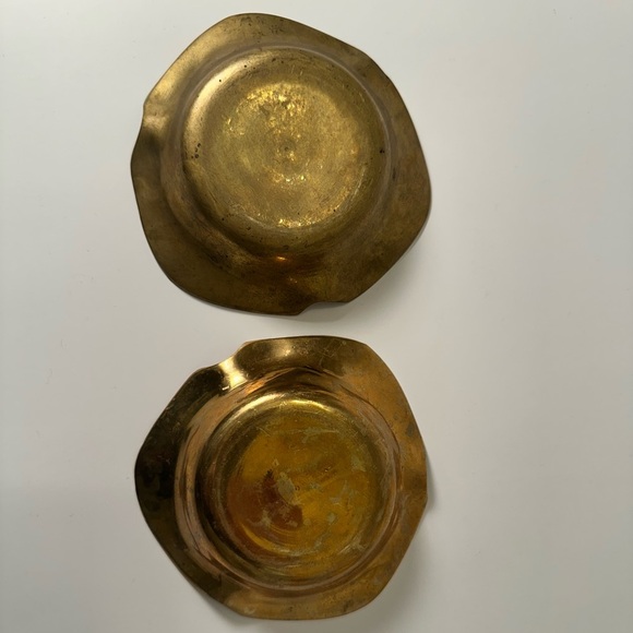 Set Of Two Bronze Horse Cigar Ashtray Horseshoe Equine Vide Poche Dishes RARE - Picture 5 of 6